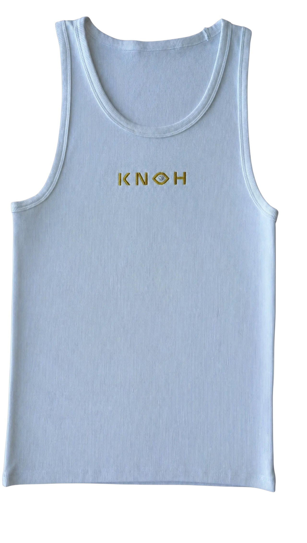 (KHOH ÈMINENCE) GOLD & WHITE RIBBED TANK TOP COUTURE